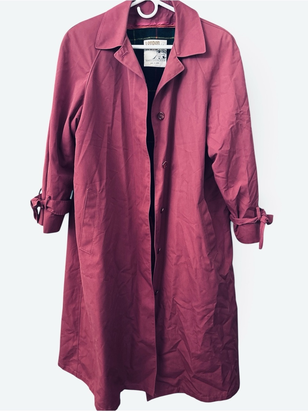 London Fog Rose Pink VintageTrench Coat 12 P